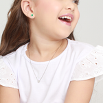 Colar Flor de Brilhantes em Ouro Branco 18k