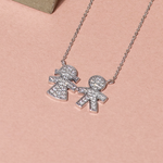 Colar Casal Brilhantes Ouro Branco 18k