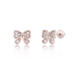 Brinco Laço Zircônia em Ouro 18k Infantil