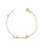 Pulseira Nossa Sra Aparecida com Placa para Nome Ouro 18k