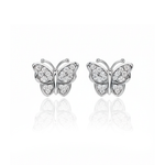 Brinco Borboleta de Brilhantes em Ouro Branco 18k