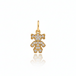 Pingente Menina Brilhantes em Ouro 18k