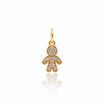 Pingente Menino Brilhantes em Ouro 18k