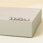 Brinco Solitário Diamante Gota em Ouro Branco 18k
