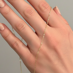 Corrente Bailarina e Pingente Nossa Senhora das Graças Oval em Ouro 18k