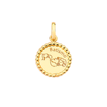 Alfinete e Pingente Batismo Moldura em Ouro 18k