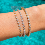 Bracelete de Brilhantes em Ouro Branco 18k