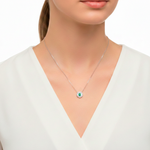 Colar Esmeralda e Brilhantes em Ouro Branco 18k