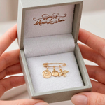 Alfinete e Pingente Espírito Santo Duplo Ouro 18k