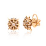 Brinco de Brilhantes Bússola em Ouro  18k