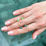 Brinco Olho Grego Brilhante Verde em Ouro 18k