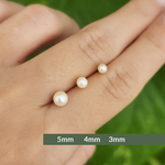Brinco Pérola Natural 3mm em Ouro 18k para Bebês