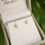 Brinco Pérola com Moldura em Ouro 18k para Bebês