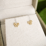 Brinco Laço Brilhantes em Ouro 18k para Bebês