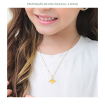 Alfinete e Pingente Espírito Santo Duplo Ouro 18k