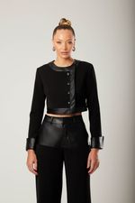 Blazer Couro Saide Preto