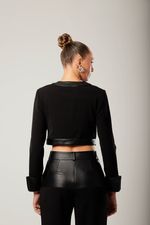 Blazer Couro Saide Preto