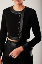 Blazer Couro Saide Preto