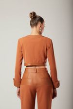 Blazer Couro Saide Marrom Naturale