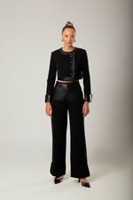 Calça Couro Saide Preto