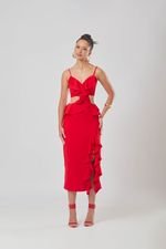 Vestido Ametista Vermelho Amaranto