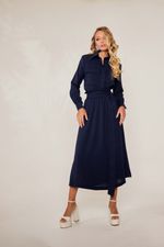 Saia Midi Aisha Azul Marino