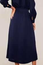 Saia Midi Aisha Azul Marino