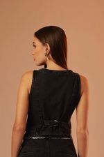 Blusa Colete Jeans Black