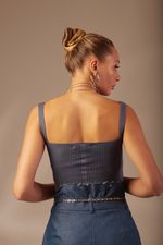 Blusa Tricot Lele Azul Jeans