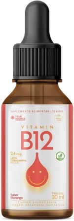 VITAMINA B12 LIQUIDA- 30 ML-  SABOR MORANGO- TRUE SOURCE
