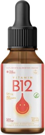 VITAMINA B12 LIQUIDA- 30 ML-  SABOR MORANGO- TRUE SOURCE