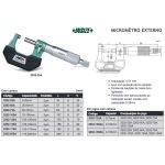 Micrômetro Externo INSIZE com Isolante Térmico 0 a 25mm x 0,01mm - 3202-25FA