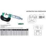 Micrômetro INSIZE com Pontas Tipo Disco para Engrenagem 75 a 100mm x 0,01mm - 3282-100
