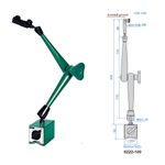 Base Magnética INSIZE com Alta Força de Travamento 100kgf H=445mm Base 50x75mm - 6222-100