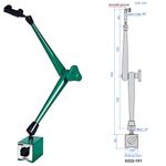 Base Magnética INSIZE com Alta Força de Travamento 100kgf H=545mm Base 60x75mm - 6222-101