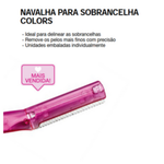 Kit Navalha para sobrancelha colors Ricca com 3 unid 1665