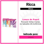 Kit Lenço de papel Ricca 3pts com 10 unidades MINI 3703