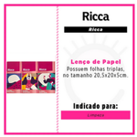 Kit Lenço de papel Ricca 3 pts com 10 unidades cod. 3704