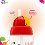 COPO C/ CANUDO SILICONE LOLLY  KINDDY 330ML