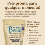 DOLOMITA CORPORAL E FACIAL 800G PRÉ E PÓS DEPILAÇÃO DEPILBELLA