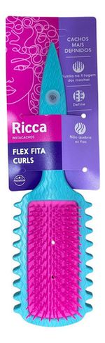 Escova Flex De Fitagem Ricca Curls Cachos Mais Definidos Cor Azul E Rosa 2445