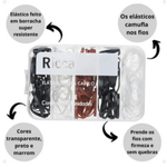 ELASTICOS INVISIVEIS 200 PCS COM CASE RICCA 3344