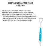 Escova Lingual Kess Para Higienização Da Língua Cerda Macias Cores Azul 2009
