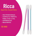 Hastes Flexíveis Com 50 Unidades Travel Pack Ricca 3243