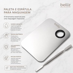PALETA DE METAL PARA MISTURA DE MAQUIAGEM C/ ESPATULA BELLIZ 1826