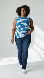 BLUSA ESTAMPADA S/MANGA VISCOSE 20051