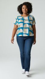 BLUSA S/MANGA ESTAMP VISCOSE 20052