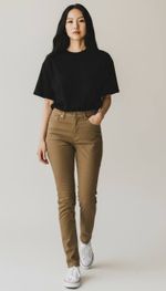 CALCA SKINNY MOCA FLOR 12134