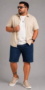 BERMUDA JEANS PLUS MASC C/ELAST 322616