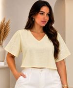 BLUSA CROPPED C/M FEM TEC VISCOLINHO B64757